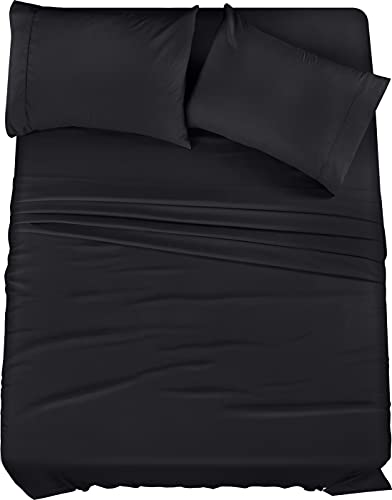 Book Cover Utopia Bedding California King Bed Sheets Set - 4 Piece Bedding - Brushed Microfiber - Shrinkage and Fade Resistant - Easy Care (California King, Black)