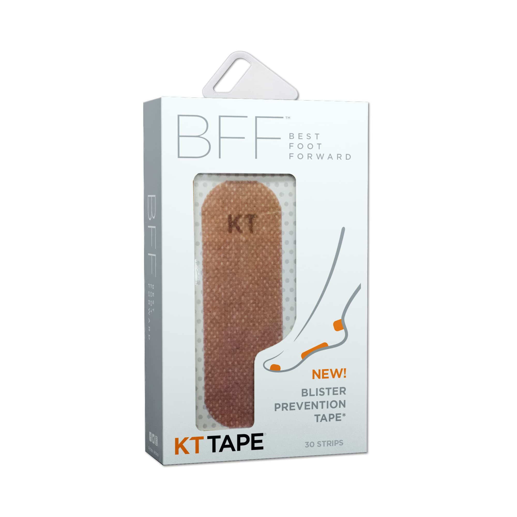 KT Tape BFF Blister Prevention Tape, Friction-Reducing, Thin, Flexible, Breathable, 30 Precut 3.5 Inch Strips