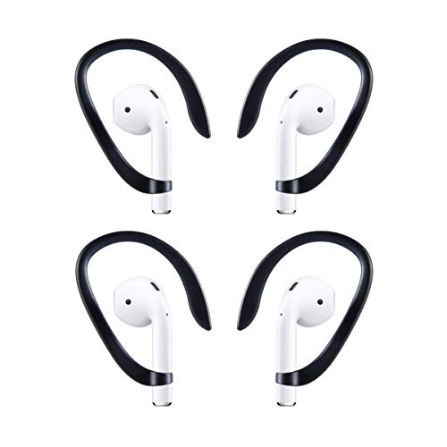 2 Pairs AirPods EarHooks Compatible with AirPods 1 AirPods 2 and AirPods Pro,TEEMADE Sports Headset EarHooks Great for Running,Jogging,Cycling,Gym and Other Fitness Activities(Black)
