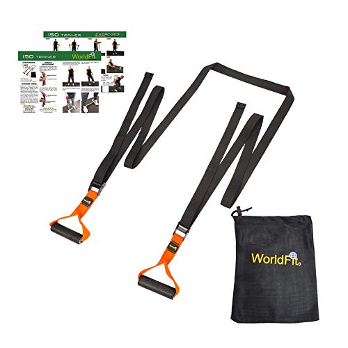 WorldFit ISO Trainer - Isometric Exercise for Strength Training, Stretching, Yoga, Pilates - a USA Company (Hot Orange)