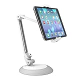 Universal Adjustable iPad Mount/iPad Holder/iPad Stand with Metal Base, Fits 4-10.5 Inch Display Tablets and Phones for Desk, Table, Kitchen, Office