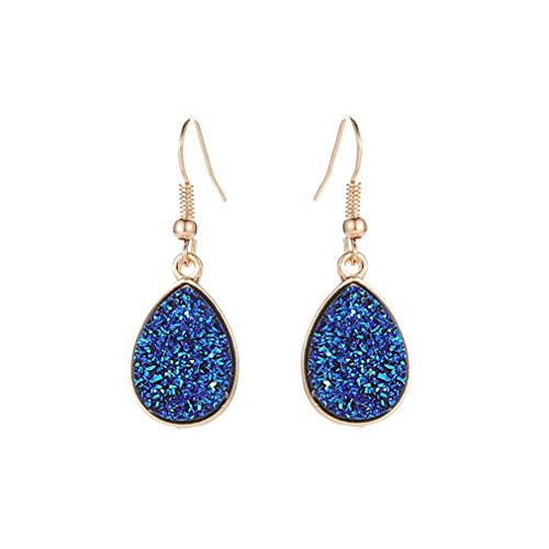 Myhouse Creative Charm Water Drop Shaped Earrings for Women Girls, Navy Blue