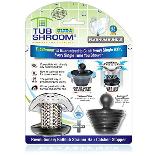 Book Cover TubShroom Ultra Revolutionary Bath Tub Drain Protector Hair Catcher/Strainer/Snare, Stainless Steel