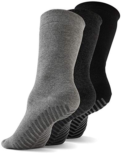 Book Cover Gripjoy Grip Socks Non Slip Socks for Women Men - Non Skid Hospital Socks â€“ 3 pk
