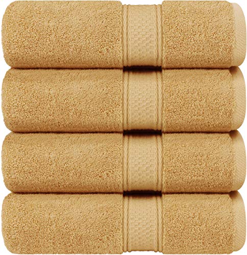 Book Cover Utopia Towels - Bath Towels Set, Beige - Luxurious 700 GSM 100% Ring Spun Cotton - Quick Dry, Highly Absorbent, Soft Feel Towels, Perfect for Daily Use (4-Pack)