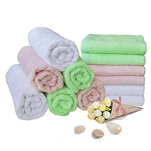 Baby Washcloths Bamboo Bath Towels Organic Reusable Baby Wipes - Hypoallergenic Ultra Soft and Absorbent Face Towel For Sensitive Skin Baby Registry As Shower Gift 12 Pack Baby Washcloths 10x10 Inches