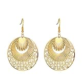 JLI MAY Princess Hollow Out Earrings, 2019 Fashion Size for Woman (Gold)