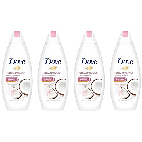 Dove Purely Pampering Coconut Milk & Jasmine Body Wash - 4 Packs x 16.9 Fl.Oz / 500ml Ea