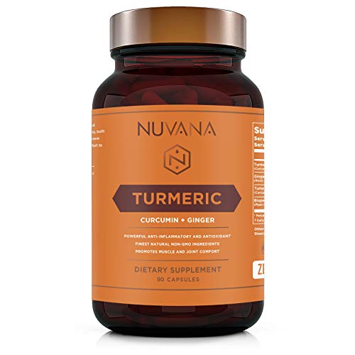 Turmeric Curcumin with Bioperine and Ginger 1810mg - Pain Relief, Joint Support, Anti-Inflammatory, Antioxidant Supplement with 95% Standardized Curcuminoids - Non-GMO, Gluten Free - 90 Vegan Caps