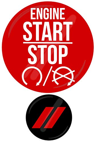Compatible with 2015-2023 Dodge Charger Challenger Durango Accessories Starter Button Decal Overlay Ignition SRT Style Push Start Stop Sticker Emblem Button Badge Cover