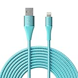 Xcentz iPhone Charger 10ft, MFi Certified Lightning Cable, Braided Nylon High-Speed iPhone Cable with Premium Metal Connector for iPhone 11/X/XS/XR/XS Max/8/7/6/5S/SE, iPad Pro/Mini/Air, Blue