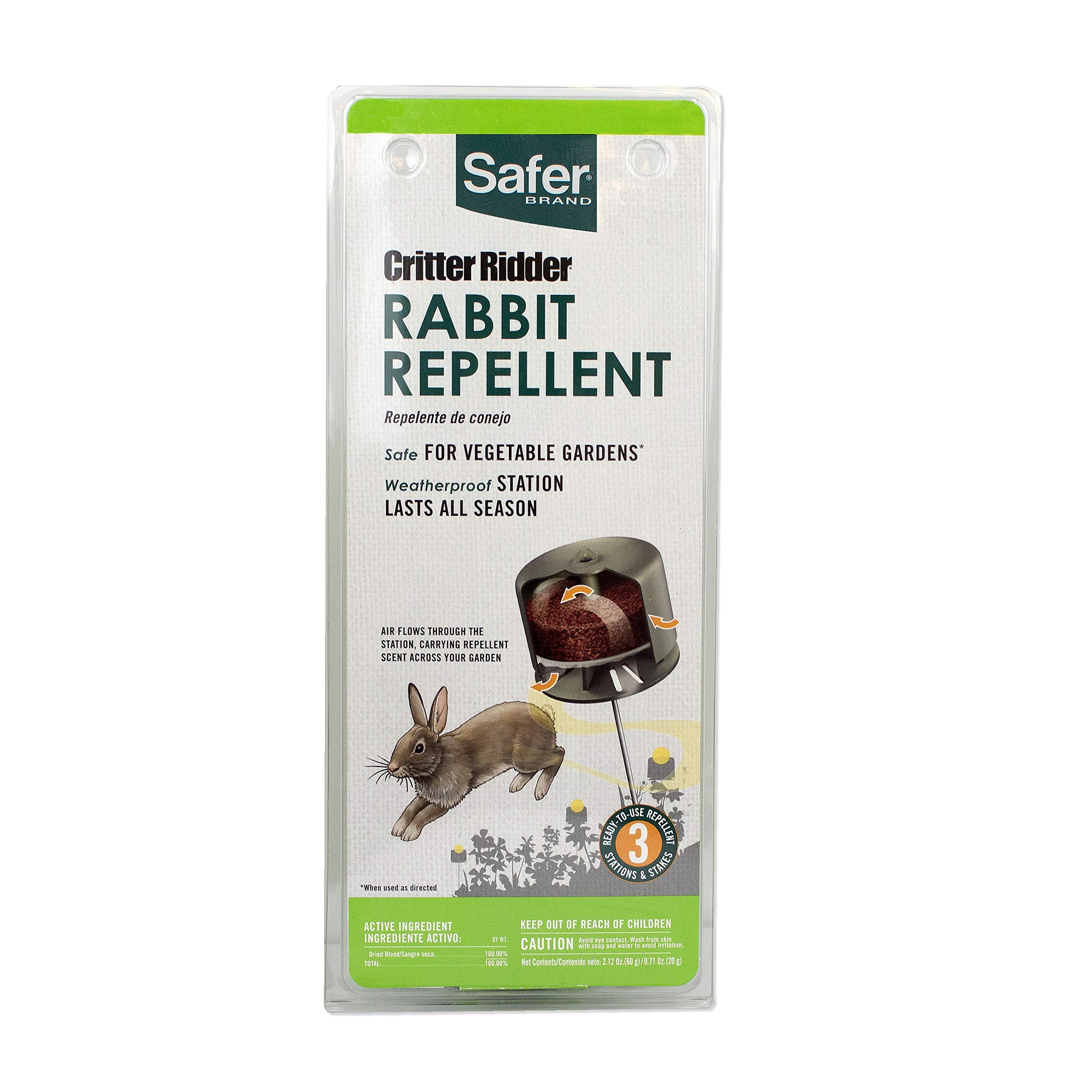 Safer Brand 5961 Critter Ridder Rabbit Repelling Stations – 3 Pack