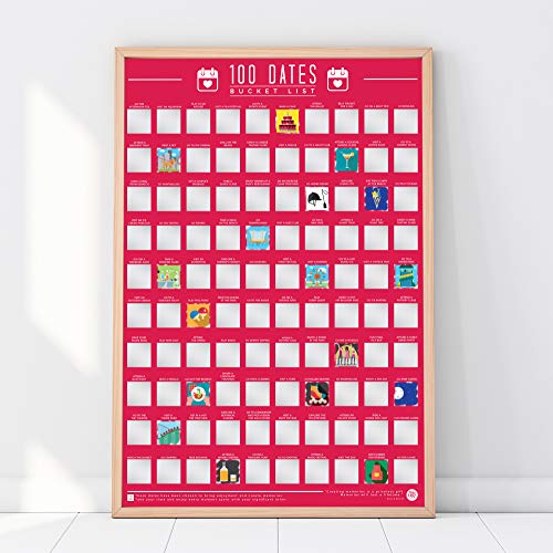 Gift Republic 100 Dates Bucket List Scratch Poster, Pink, A2 (GR630022)