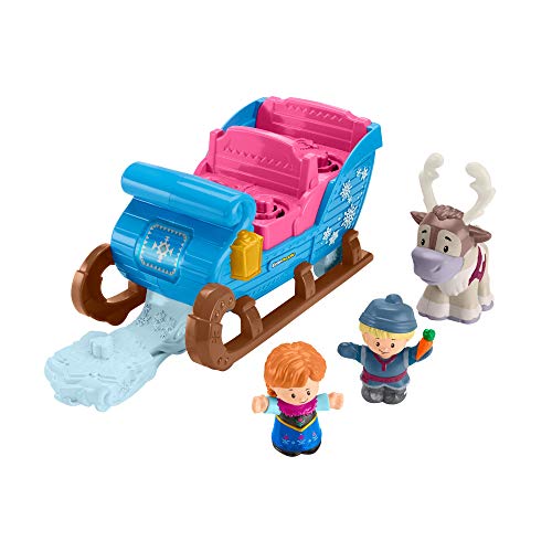 Book Cover Little People GGV30 Fisher-Price Disney Frozen Kristoff's Sleigh, Figure and Vehicle Set, Multi-Colour