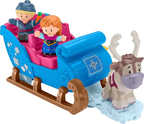 Little People GGV30 Fisher-Price Disney Frozen Kristoff's Sleigh, Figure and Vehicle Set, Multi-Colour