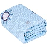 Designthology 100% Cotton Toddler Quilt, Lightweight & Hypoallergenic Cool Baby Blanket - Soft Crib Comforter for All Seasons, Decoration Gift for Boy - Cute Sailing Pattern (47x39)