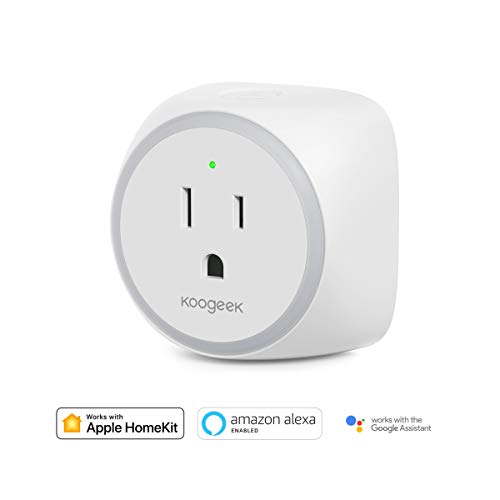 Smart WiFi Plug, Koogeek WiFi Outlet Mini Socket Works with Apple HomeKit, Amazon Alexa and Google Assistant for iOS and Android Devices Remote Control