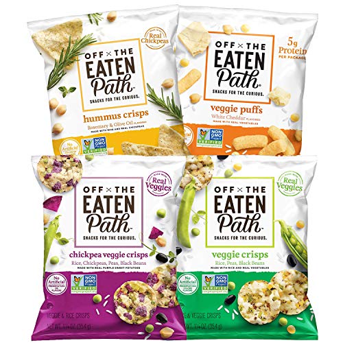 Off the Eaten Path, 4 Flavor Sampler Variety Pack, (Assortment May Vary) 1.25 Ounce (Pack of 16)