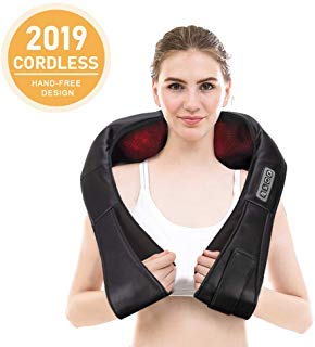 Cordless Neck Shoulder Back Massager with Heat, Deep Tissue 3D Kneading Shiatsu Full Body Massager for Neck Back Shoulder Waist Foot Muscle Pain Relief, Best Gifts for Women/Men/Mom/Dad