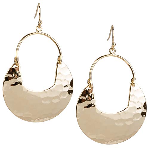 SPUNKYsoul Crescent Hammered Silver Earrings in Gold or Silver for Women