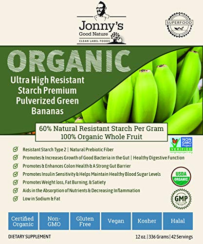 Book Cover Superfood Prebiotic Resistant Starch | Organic Ultra High Resistant Starch Premium Pulverized Green Bananas | 200% to 1200% More Prebiotic Fiber Than Any Other Green Banana Flour On The Market