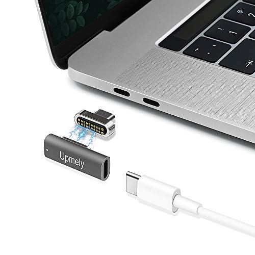Book Cover Magnetic USB C Adapter,Type C Connector, USB 3.1 10 Gb/s PD,100W Quick Charge - 4 K @ 60 Hz High Resolution - Supports High Speed, Compatible with MacBook Pro/Pixelbook/Matebook (Gray)