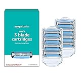 Amazon Basics 3-Blade Men's Motion Sphere Razor Blades with Dual Lubrication, Includes 8 Cartridges (Pack of 1) (Previously Solimo)