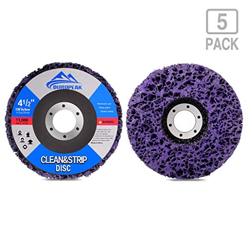 DUROPEAK 5Pack- 4-1/2" x 7/8" Strip&Clean Discs For Angle Grinders-Removes Rust，Strips Paint，Cleans Welds