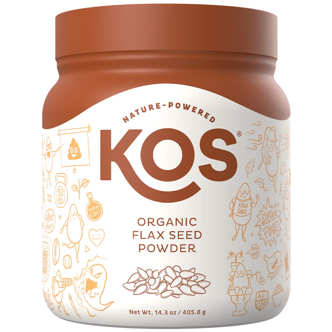 KOS Organic Flax Seed Powder - Raw, Gluten Free, Ground Flax Seed Powder - USDA Organic, Vegan Egg Replacement , Plant Based Ingredient, 405.8g, 89 Servings