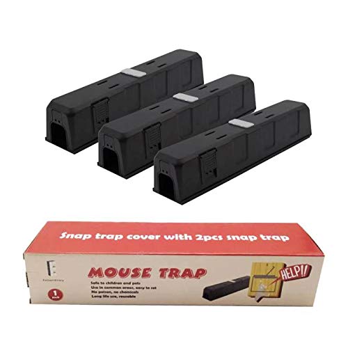 Mouse/Rats Trap, Rats/Mice Trap That Work Humane Power Rodent Killer 100% Mouse Catcher [Quick & Effective & Sanitary] Safe for Families and Pet Snap Trap Cover with 2 pcs snap Trap