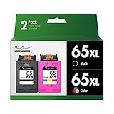 65XL 65 Ink Cartridges Black/Color Combo Pack Replacement for HP Ink 65 HP65 HP65XL for HP Deskjet 3755 Ink Cartridges Envy 5055 5052 5058 DeskJet 2655 3720 3722 3723 3752 3758 2652 2624, 2 Pack