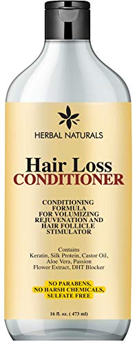 Herbal Naturals Hair Loss Conditioner Infused with Keratin, Provides Hair Growth Stimulation, Hair Thickening, Nourishment and adds Volume, For All Hair Types Men and Women 16 fl Oz