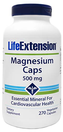 Life Extension Magnesium Caps 500mg, 270 Vegetarian Caps - 4 Mags in 1 Supplement: Oxide, Citrate, Succinate, Glycinate