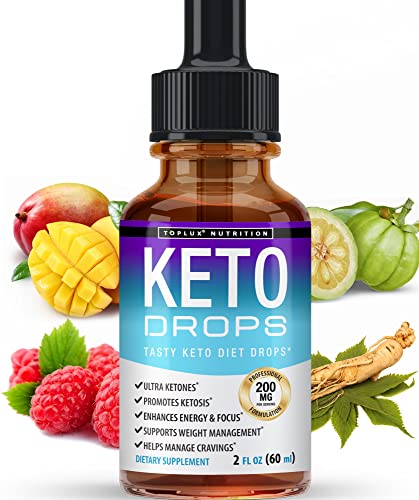 Keto Diet Drops Weight Loss Ketogenic Supplement - Premium Fat Burner Formula to Boost Metabolism, Suppress Appetite & Cravings, Better Absorption Liquid, Garcinia Cambogia, Effective for Men & Women