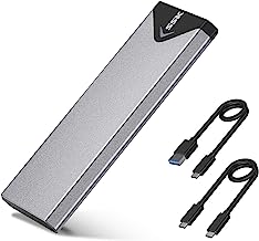 SSK Aluminum M.2 NVME SATA SSD Enclosure Adapter, USB 3.2 Gen 2 (10 Gbps) to NVME PCI-E SATA M-Key/(B+M) Key Solid State Drive External Enclosure Support UASP Trim for NVME/SATA SSDs 2242/2260/2280