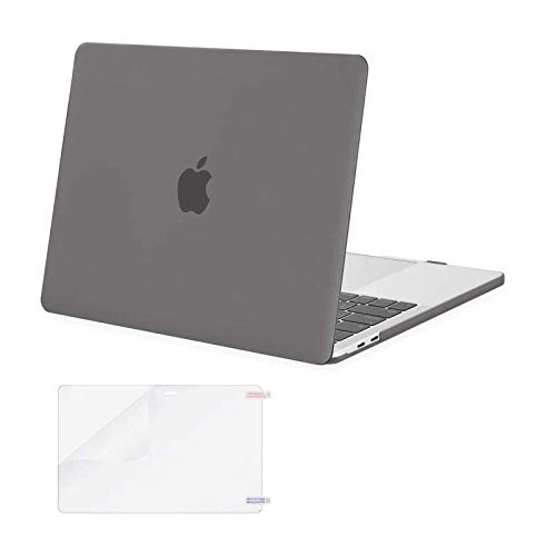 MOSISO Compatible with MacBook Pro 13 inch Case M2 2023, 2022, 2021-2016 A2338 M1 A2251 A2289 A2159 A1989 A1708 A1706 with/Without Touch Bar, Plastic Hard Shell&Screen Protector, Gray
