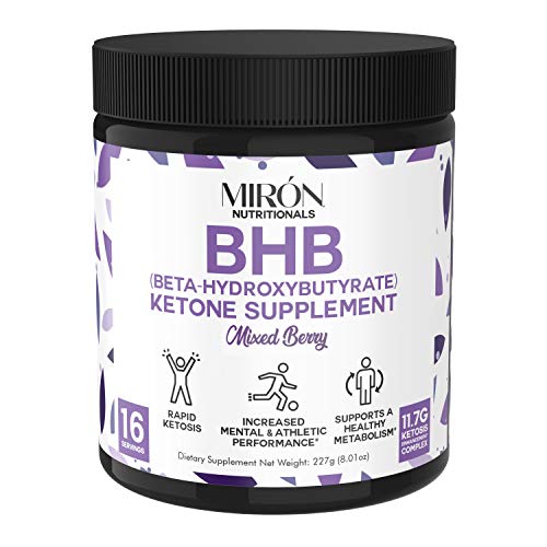 Miron Exogenous Ketones Powder-Mixed Berry: BHB Salts Supplement Formulated to Support Your Keto Diet and Achieve Ketosis - Energy Boost for Workouts & Focus + Burns Fat & Weight Loss - 16 Servings