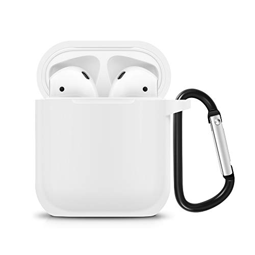Book Cover ZALU Compatible for AirPods Case with Keychain, Shockproof Protective Premium Silicone Cover Skin for AirPods Charging Case 2 & 1 (Airpods 1, Clear)