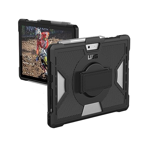 URBAN ARMOR GEAR UAG Microsoft Surface Go 4 / Surface Go 3 / Surface Go 2 / Surface Go Case [10.5-inch Screen] w/Hand Strap Outback Feather-Light Rugged Military Drop Tested Cover, Black