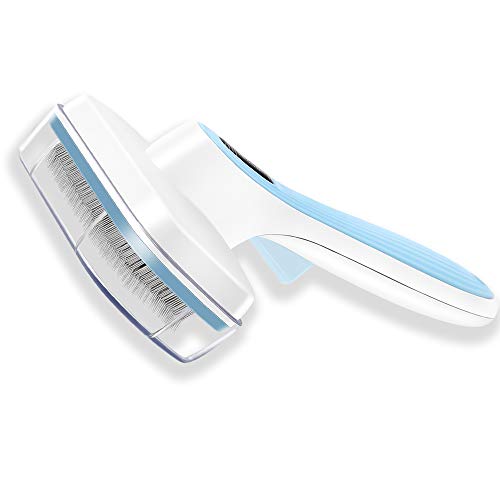 UPSKY Dog Brush & Cat Brush Self Cleaning Dog Slicker Brush Easy to Clean Pet Grooming Brushes Shedding Grooming Tools for Dogs & Cats with Long or Short Hair... (Blue)