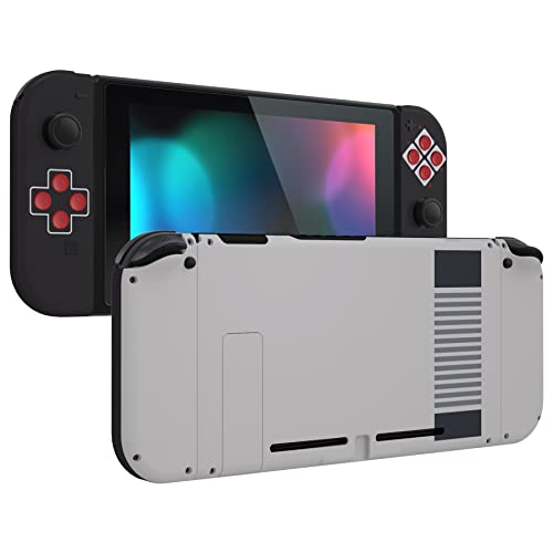 eXtremeRate Soft Touch Grip Back Plate for Nintendo Switch Console, NS Joycon Handheld Controller Housing with Full Set Buttons, DIY Replacement Shell for Nintendo Switch - Classics NES Style