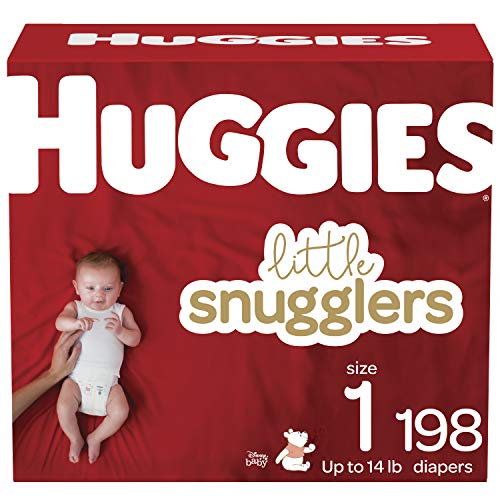 Book Cover Baby Diapers Size 1, 198 Ct, Huggies Little Snugglers