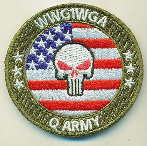 Q ANON QANON TRUMP IRON ON EMBROIDERED EMBROIDERY PATCH PATCHES - WWG1WGA Q ARMY 2.5" QANON MILITARY MORALE TACTICAL BADGE THE PUNISHER TRUST THE PLAN