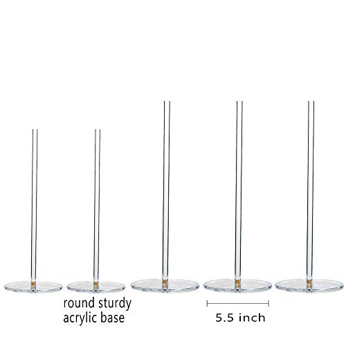 HOHIYA Donut Holder Stands Party Acrylic Wedding Table Display 15inch and 10inch(Clear,Pack of 5)