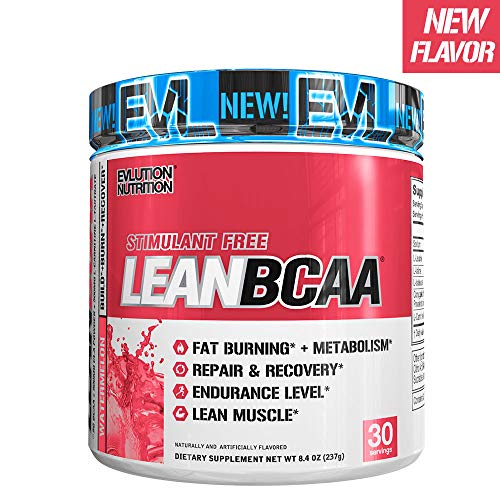 Book Cover Evlution Nutrition LeanBCAA, BCAA's, CLA and L-Carnitine, Stimulant-Free, Recover and Burn Fat, Sugar and Gluten Free, 30 Servings (Watermelon)