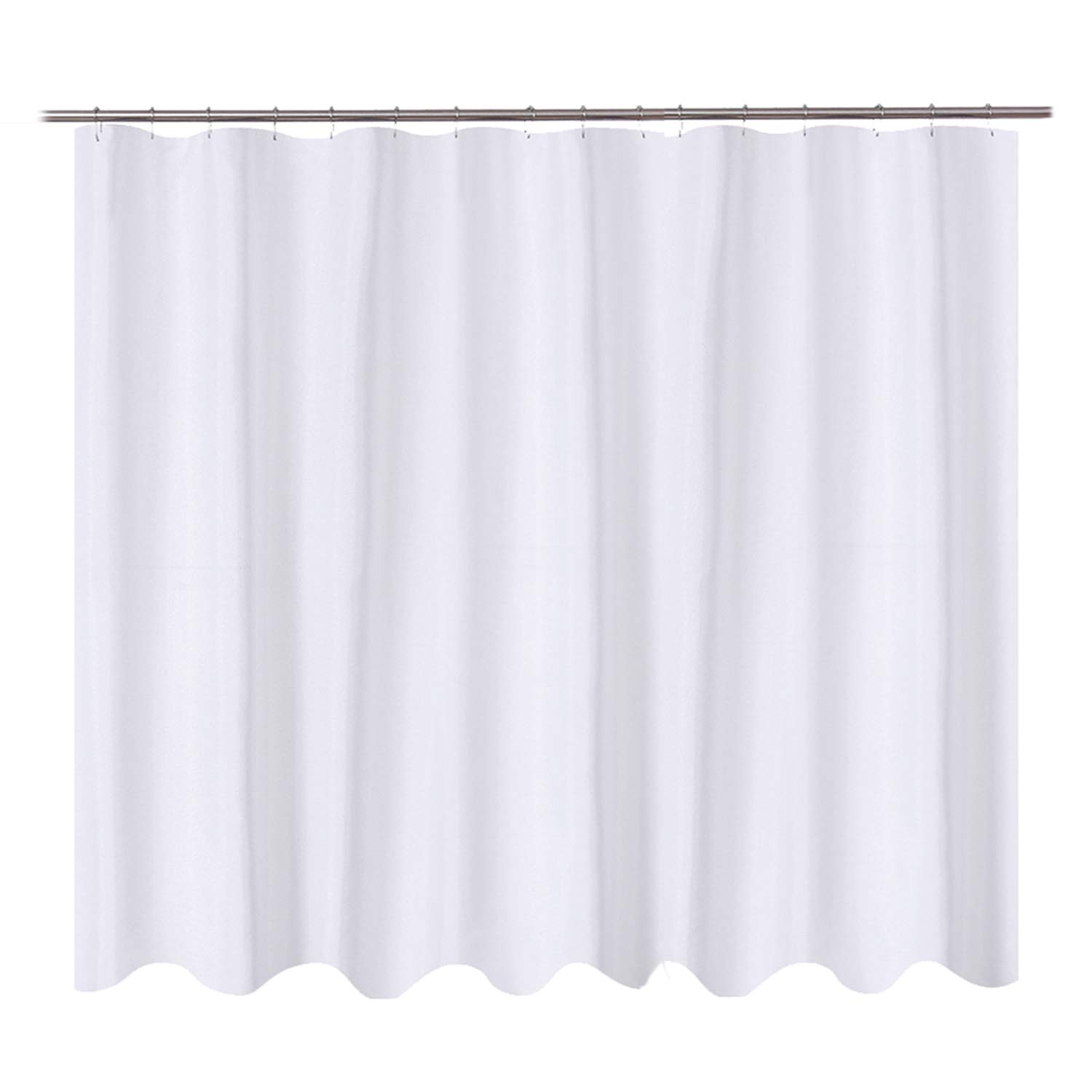 Book Cover N&Y HOME Fabric Shower Curtain Liner Oversize 96 x 72 inches, Hotel Quality, Washable, Water Repellent, White Bathroom Curtains with Grommets, 96x72