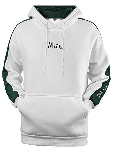 HASIZHE DAIKEN Unisex Casual Long Sleeve Hoodies Sweatshirts with Pockets White