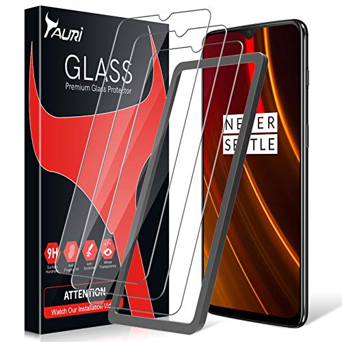 Book Cover TAURI Screen Protector for Oneplus 6T, [3-Pack] [Alignment Frame] Easy Install [Case Friendly] Tempered Glass Screen Protector, Lifetime Replacement Warranty