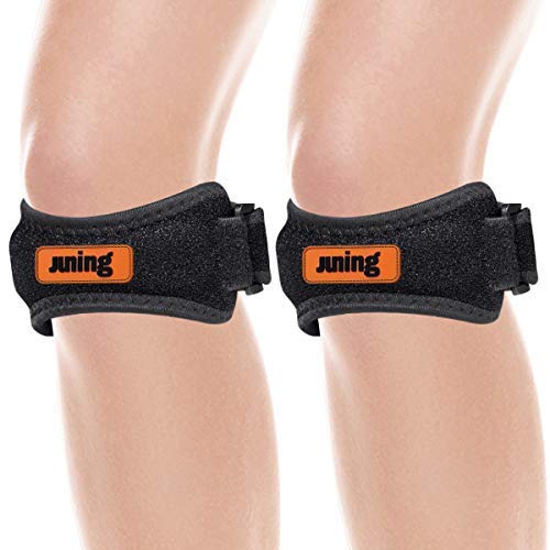 JUNING Knee Strap 2 Pack,Pain Relief Patellar Tendon Support,Knee Strap Brace Support Red and Black