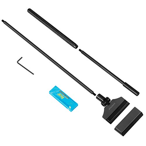 POPETPOP 26in Aquarium Aluminum Alloy Algae Scraper Cleaner with 10 Replaceable Scrapers for Glass Fish Tank (Black)
